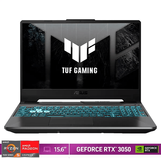 Notebook Gamer Asus TUF A15 de 15.6“ (Ryzen 5 7535HS, 8GB ram, 512GB SSD, RTX3050, Win11 Home)
