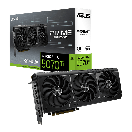 Tarjeta de Video ASUS Prime GeForce RTX 5070 Ti OC Edition, 16GB GDDR7, 256-bit, 1432 TOPs