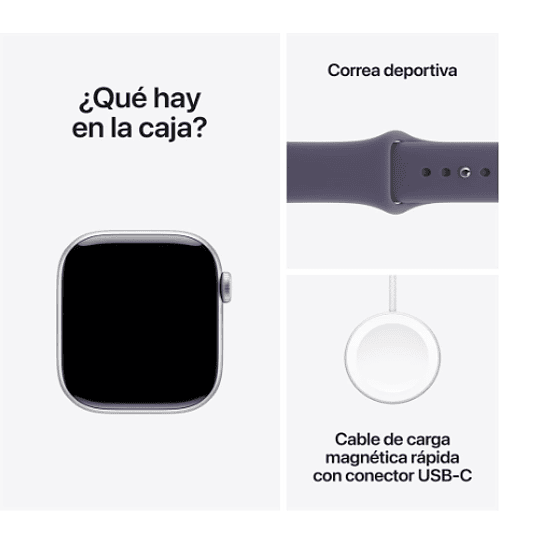 Apple Watch Series 11 GPS 42mm Aluminio plata banda Purple Fog Sport S/M