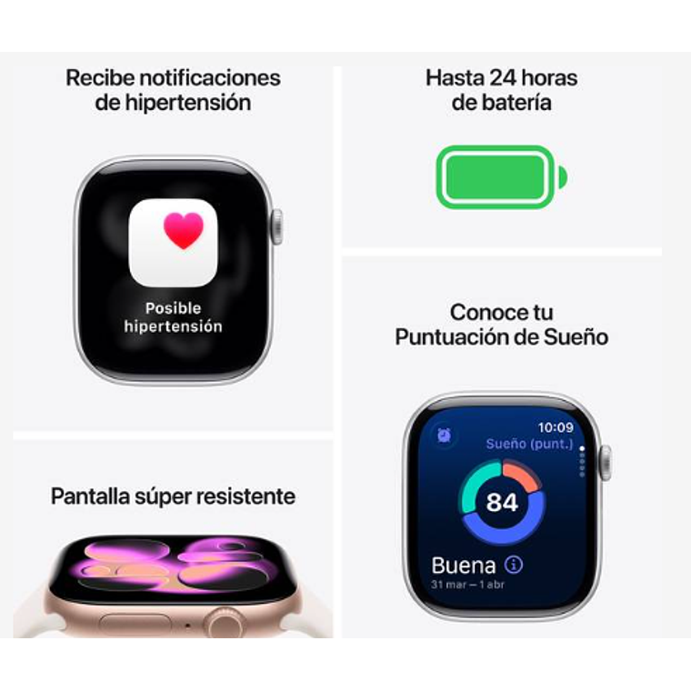 Apple Watch Series 11 GPS 42mm Aluminio oro rosado banda Light Blush Sport S/M 3