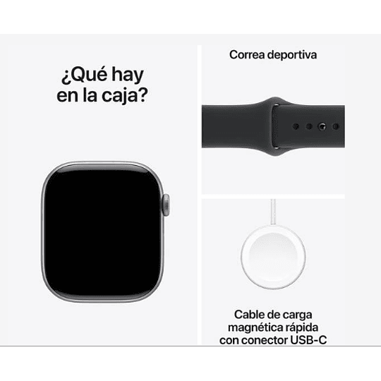 Apple Watch Series 11 GPS 46mm Aluminio gris espacial banda negra Sport M/L