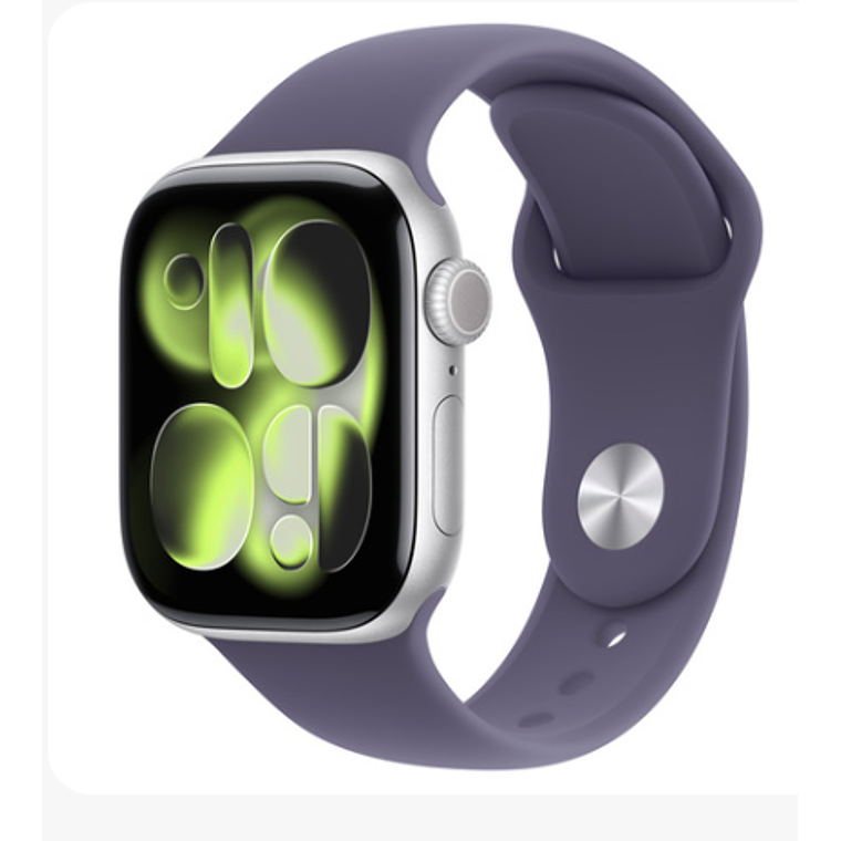 Apple Watch Series 11 GPS 42mm Aluminio plata banda Purple Fog Sport Band M/L 1