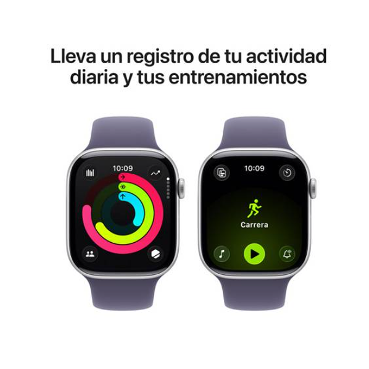 Apple Watch Series 11 GPS 42mm Aluminio plata banda Purple Fog Sport Band M/L 4