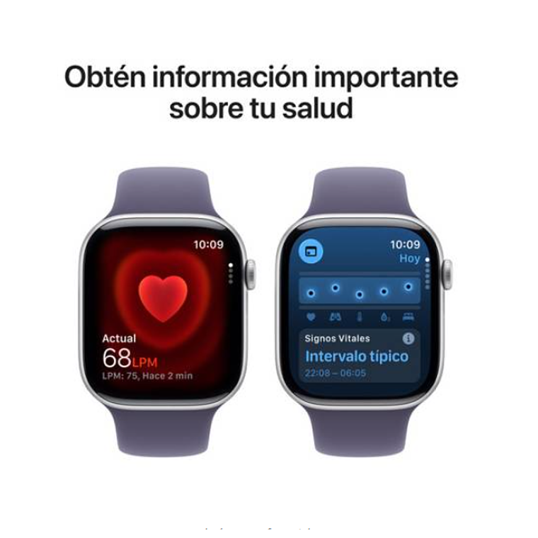 Apple Watch Series 11 GPS 42mm Aluminio plata banda Purple Fog Sport Band M/L 5
