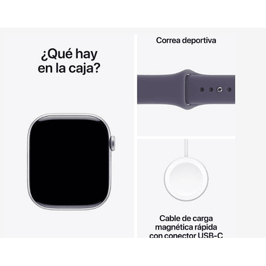 Apple Watch Series 11 GPS 42mm Aluminio plata banda Purple Fog Sport Band M/L