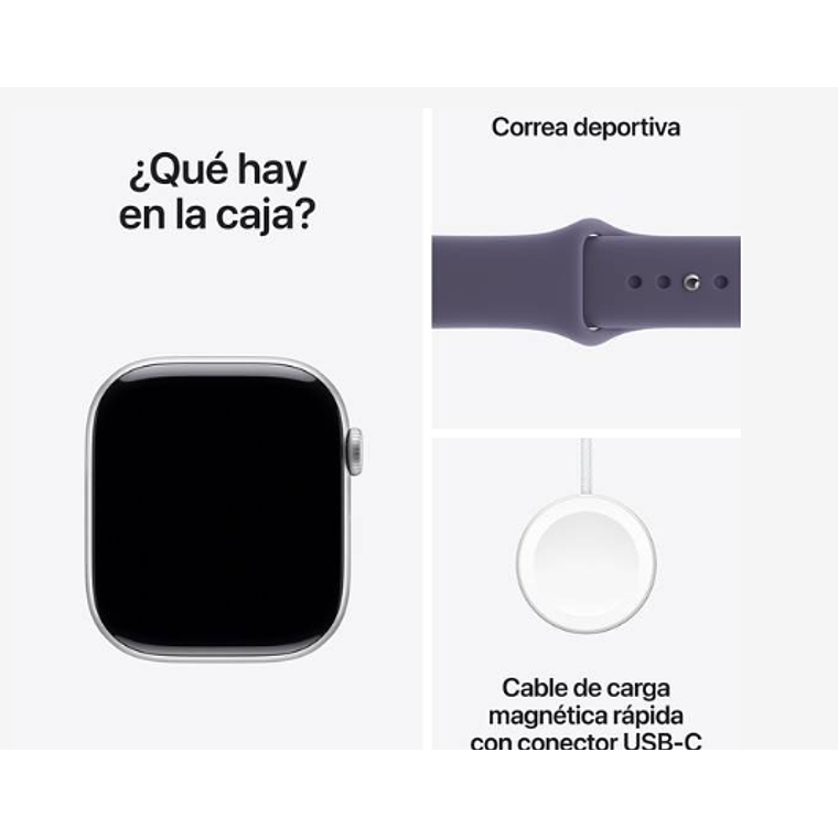 Apple Watch Series 11 GPS 42mm Aluminio plata banda Purple Fog Sport Band M/L 8