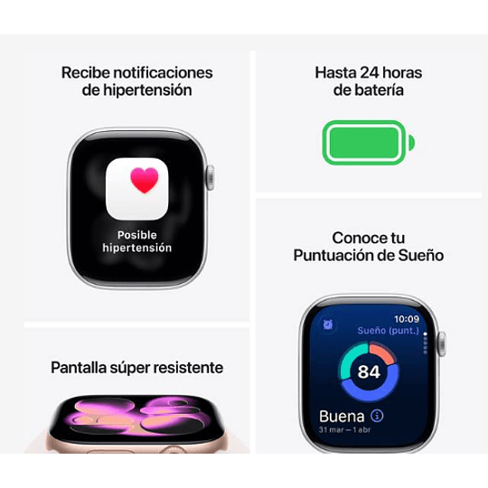 Apple Watch Series 11 GPS 46mm Aluminio plata banda Purple Fog Sport Band M/L