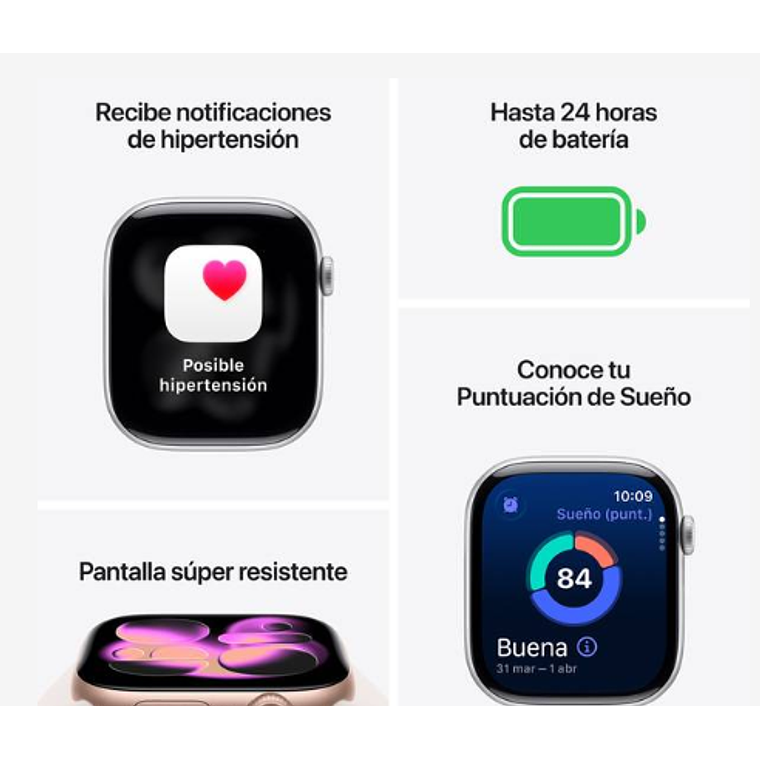 Apple Watch Series 11 GPS 46mm Aluminio plata banda Purple Fog Sport Band M/L 3