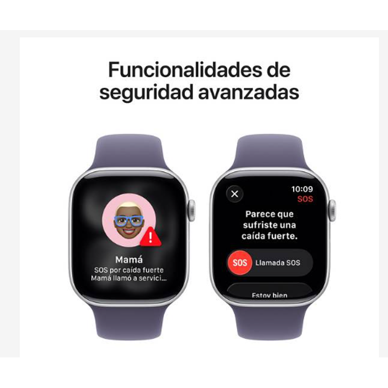 Apple Watch Series 11 GPS 46mm Aluminio plata banda Purple Fog Sport Band M/L 6