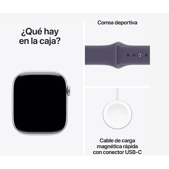Apple Watch Series 11 GPS 46mm Aluminio plata banda Purple Fog Sport Band M/L