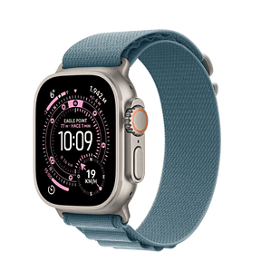 Apple Watch Ultra 3 GPS + Cellular 49mm titanio natural banda Light Blue Alpine Loop Large