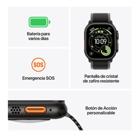 Apple Watch Ultra 3 GPS + Cellular 49mm titanio natural banda Light Blue Alpine Loop Large