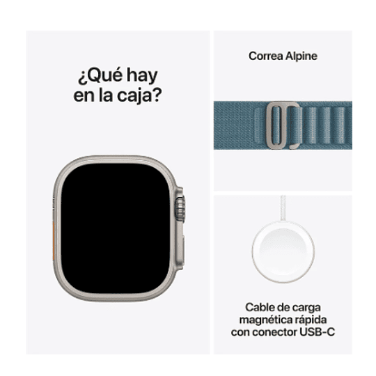 Apple Watch Ultra 3 GPS + Cellular 49mm titanio natural banda Light Blue Alpine Loop Large