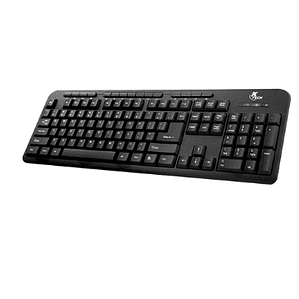 Teclado Multimedia con Cable USB - inglés - negro