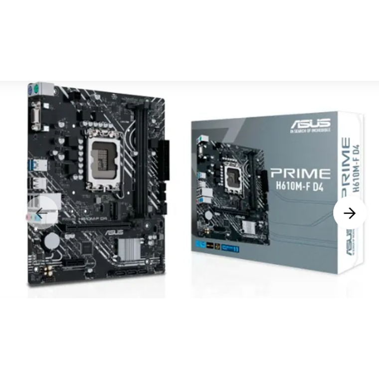 Placa Madre ASUS PRIME H610M-F D4 (LGA1700, DDR4 2133/3200MHz, M.2, Micro ATX) 1