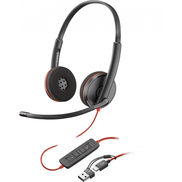 Auriculares HP Poly Blackwire 3220 Stereo USB-C / A  1