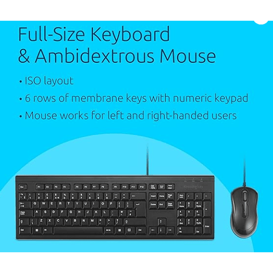Teclado y Mouse con cable con cable KM 100 EQ-  Kensington