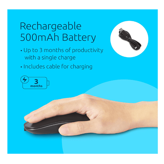 Mouse inalámbrico - Negro - Kensington MY230 Negro EQ Recargable