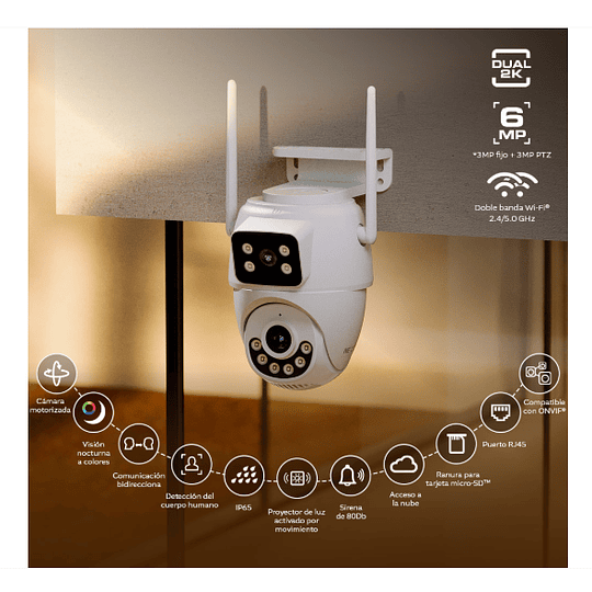 Cámara inteligente Wi-Fi® de doble lente PTZ - Next Solutions Home 