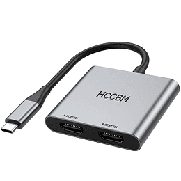 Adaptador USB-C a 2x DisplayPort 4K | HIKSEMI, HS-HUB-CTO2D 4K 20CM, 20 cm
