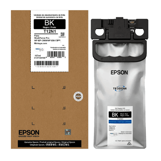 Bolsa de Tinta Epson T12N100 color Negro