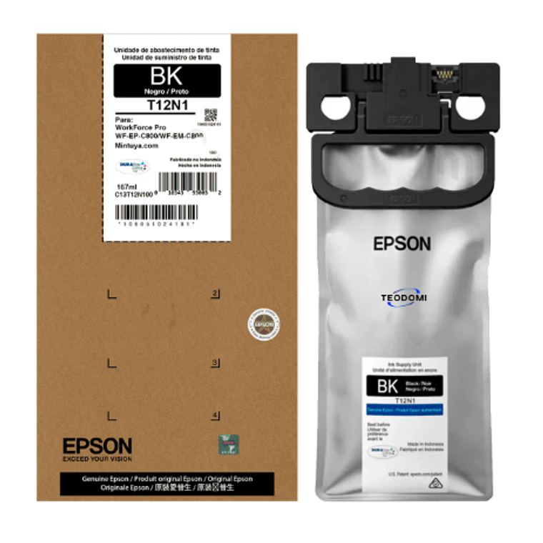 Bolsa de Tinta Epson T12N100 color Negro 2