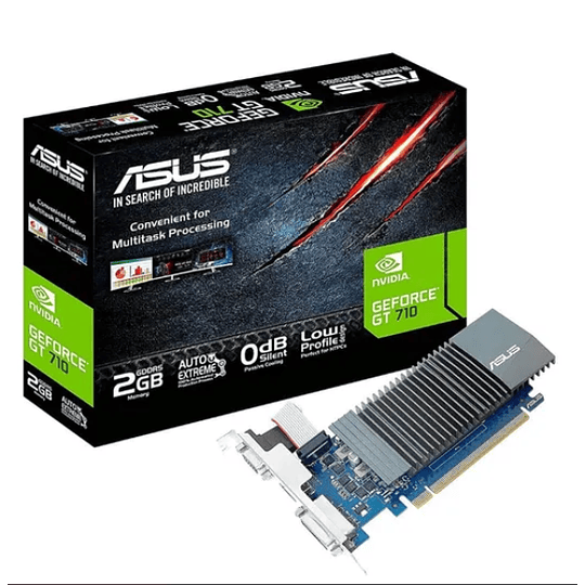 Tarjeta de Video Asus - GT710-SL-2GD5-BRK-EVO - PCI Express 2.0 - NVIDIA GeForce GT 710 - GDDR5 SDRAM