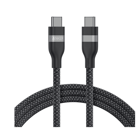 Cable Anker USB-C a USB-C 1.8m 240W Trenzado Negro para Carga Rápida