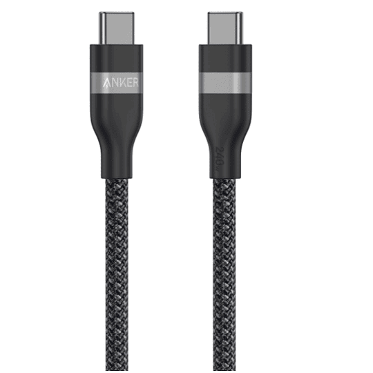 Cable Anker USB-C a USB-C 0.9m 240W Trenzado Negro para Carga Rápida