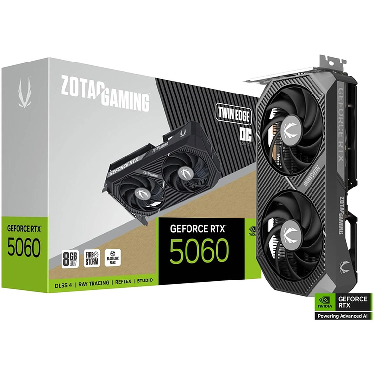 Tarjeta de Video ZOTAC GAMING GeForce RTX 5060 Twin Edge OC 8GB GDDR7 1