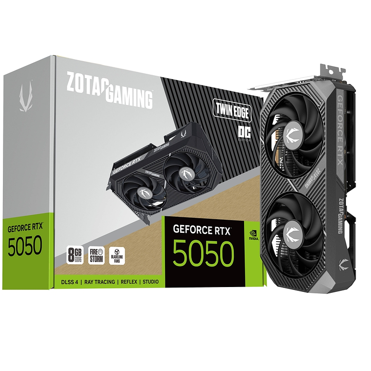 Tarjeta de Video ZOTAC RTX 5050 Twin Edge OC de 8GB GDDR6 1