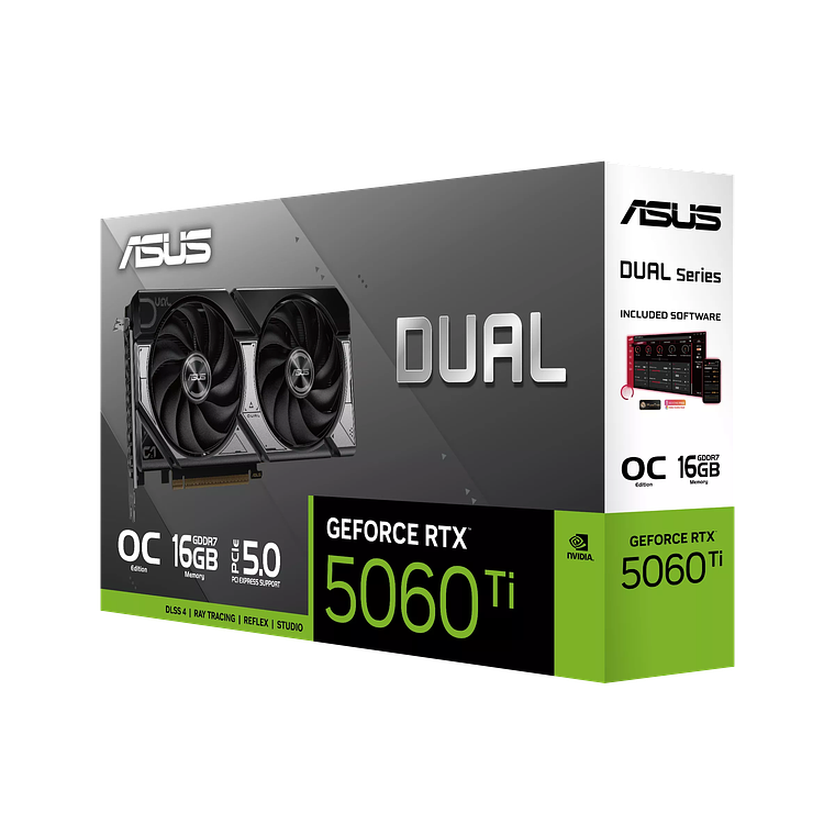 Tarjeta de Video ASUS Dual GeForce RTX 5060 Ti OC de 16GB GDDR7 PCIe 5.0 8