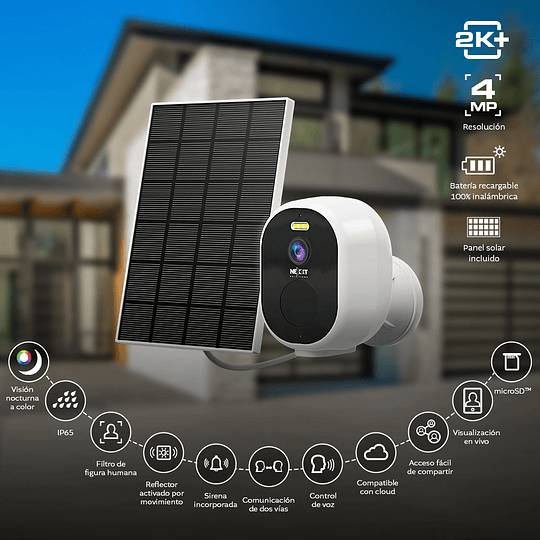 Cámara con panel solar Wi-Fi® Nexxt Solutions Home 
