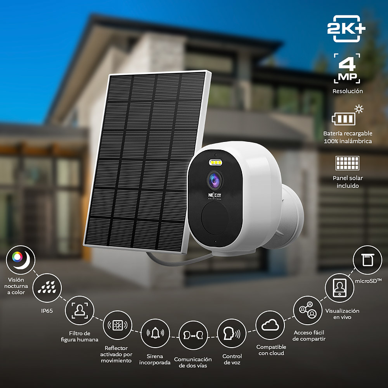 Cámara con panel solar Wi-Fi® Nexxt Solutions Home  3