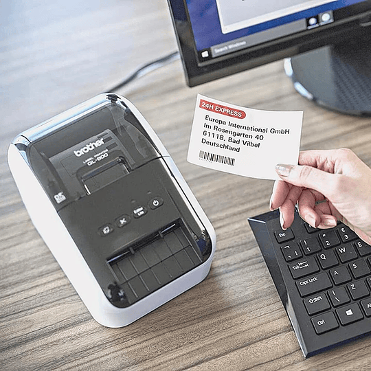 Impresora de etiquetas Brother QL-800 | 62mm USB (rojo / Negro)