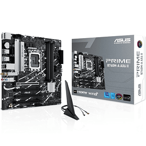 Placa madre Asus Prime B760M-A AX6 II (Socket LGA1700, 4x DDR5, Wi-Fi 6, Aura Sync RGB, Micro-ATX)
