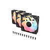 Kit de 3 Ventiladores Corsair RS120-R ARGB (120mm, 2100rpm, PWM, Negro)