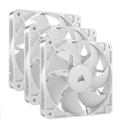 Kit de 3 Ventiladores Corsair RS120 (120mm, 2100rpm, PWM, Blanco)