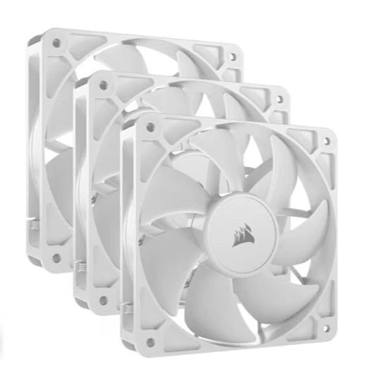 Kit de 3 Ventiladores Corsair RS120 (120mm, 2100rpm, PWM, Blanco)
