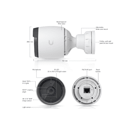 Cámara de red tipo bala para exteriores Ubiquiti UniFi G6 4K UHD con visión nocturna (blanca)