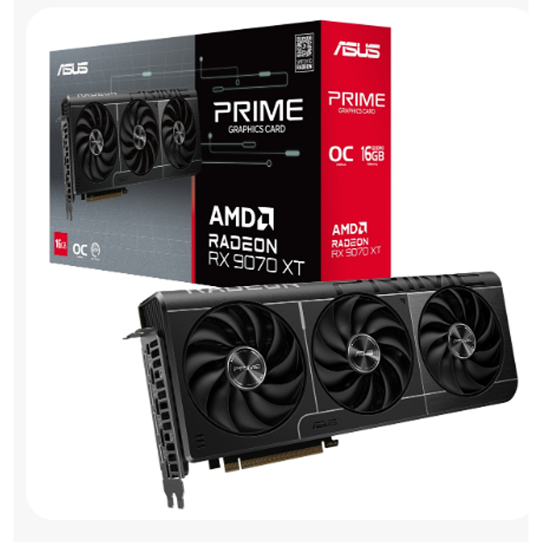 Tarjeta Gráfica Asus Prime Radeon RX9070XT OC 16G 1