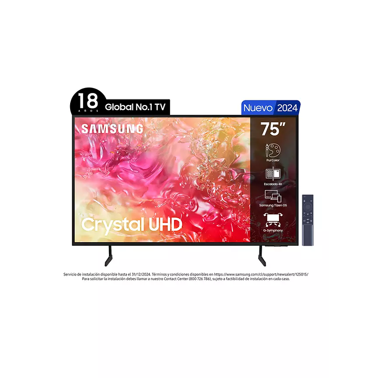 Smart TV Samsung de 75“ Crystal UHD 4K DU7000 Wide 3