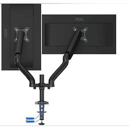 Soporte Doble para Monitores AOC Hasta 32“ (Resorte de gas, Hasta 9 kg, Negro)