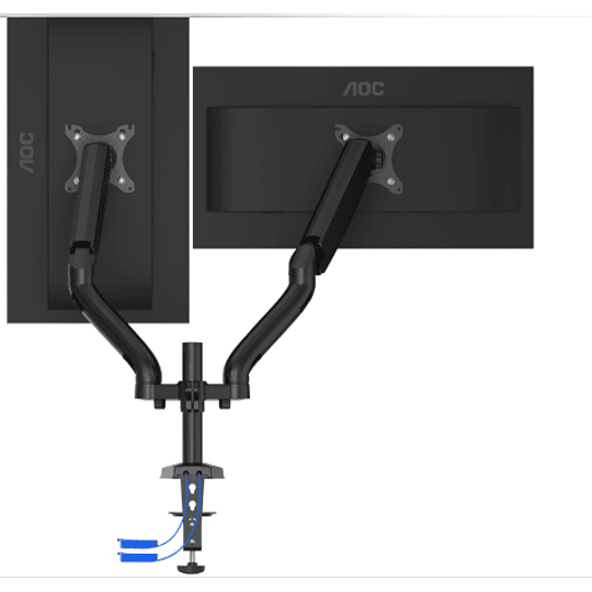 Soporte Doble para Monitores AOC Hasta 32“ (Resorte de gas, Hasta 9 kg, Negro)