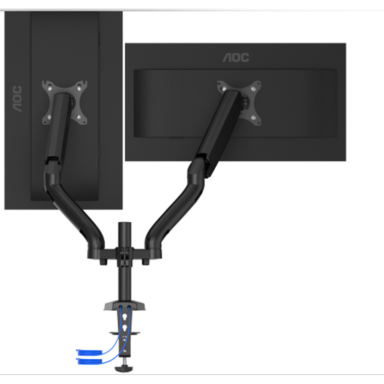 Soporte Doble para Monitores AOC Hasta 32“ (Resorte de gas, Hasta 9 kg, Negro) 1
