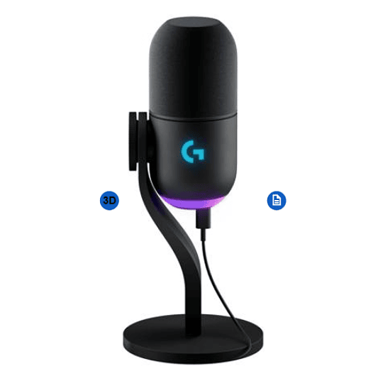 Micrófono Gamer Logitech G Yeti GX, RGB dinámico para gaming con LIGHTSYNC 