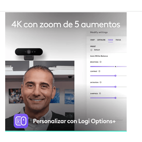 Cámara Video Conferencia Logitech Brio 4K Zoom digital: 5x Conect. USB-A o USB-C