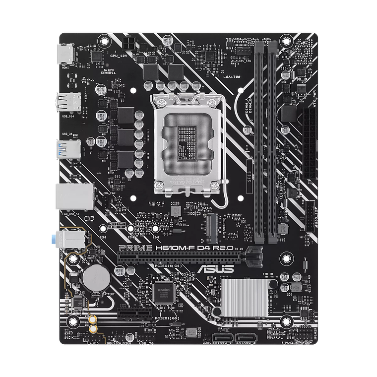 Placa Madre ASUS PRIME H610M-F D4 R2.0 (LGA 1700 Micro ATX, PCle 4.0 M.2 DDR4) 3