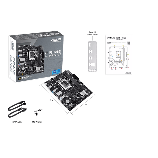 Placa Madre ASUS PRIME H610M-F D4 R2.0 (LGA 1700 Micro ATX, PCle 4.0 M.2 DDR4)