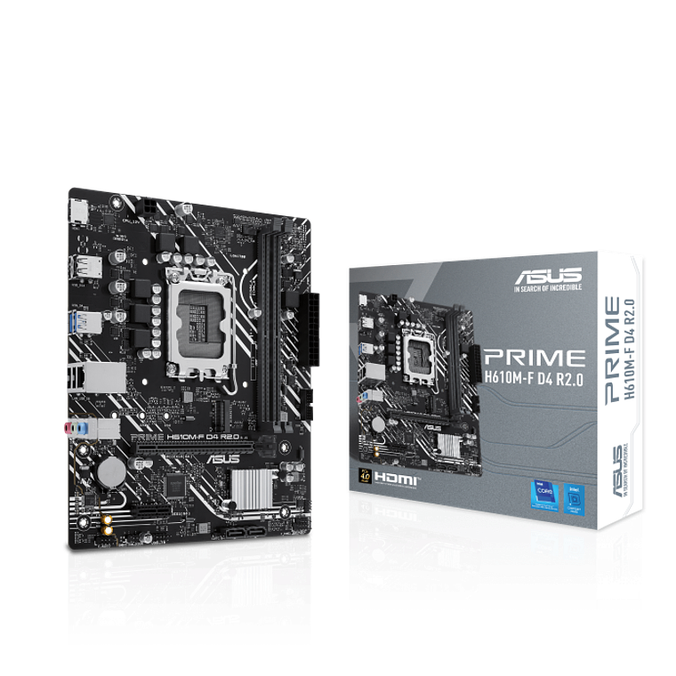 Placa Madre ASUS PRIME H610M-F D4 R2.0 (LGA 1700 Micro ATX, PCle 4.0 M.2 DDR4) 1